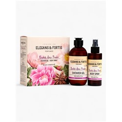 Подарочный набор женский VEGAN.Love.Studio, гель для душа, спрей для тела, парфюмированный, шиповник, анис, пудровые ноты