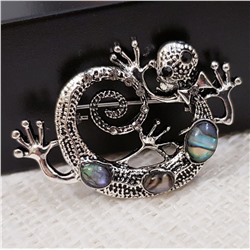 Брошка "Ящерица" с перламутром, 133060, арт.648.707