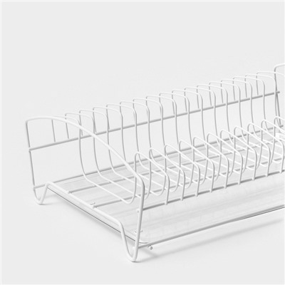 УЦЕНКА Сушилка для тарелок, без поддона, 38×25×12 см, белая