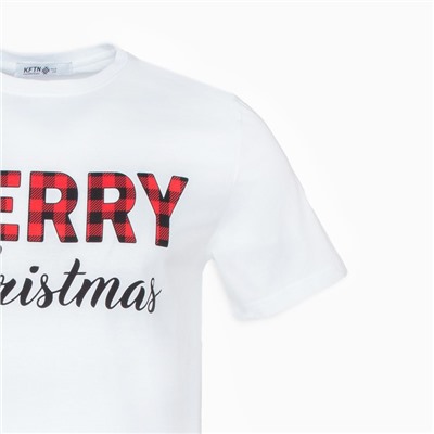 Футболка мужская KAFTAN «Merry Christmas» размер 50, белый
