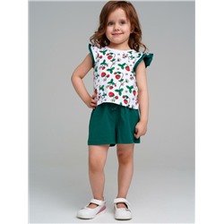 Комплект детский трикотажный для девочек: фуфайка (футболка), шорты