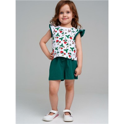 Комплект детский трикотажный для девочек: фуфайка (футболка), шорты