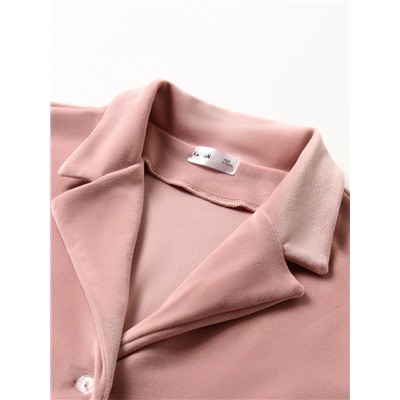 Пижама женская (рубашка, шорты) KAFTAN Plushy, размер 52-54, розовая