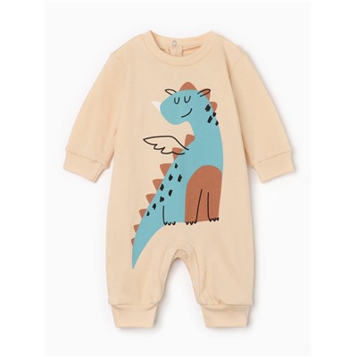 Комбинезон «Крошка Я. Дракоша», рост 62-68 см, бежевый