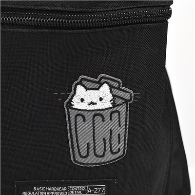Рюкзак "What cats" подростковый 40x29x17 см (14 л) 250 г, 1 отделение на молнии, 1 передний карман, вышивка, черный