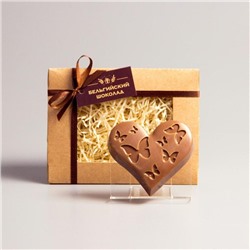 Шоколадная фигурка «Сердце с бабочками», 80 г