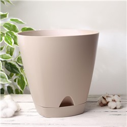 Горшок для цветов с прикорневым поливом Amsterdam, 8 л, цвет молочный шоколад