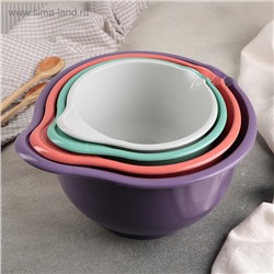 УЦЕНКА Набор ёмкостей для миксера Martika, 3 предмета: 1.4 л, 1.9 л, 2.6 л, нет миски 3.6 л, МИКС