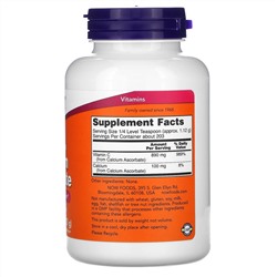 Now Foods, чистый, буферизованный аскорбат кальция, порошок витамина С, 227 г (8 унций)
