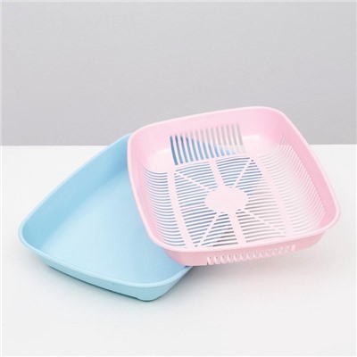 Туалет округлый с сеткой 33.5×25×6 см, розовый/голубой