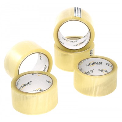 Клейкая лента 48 мм х 57 м прозрачная 40 мкм T5066-01 inФОРМАТ