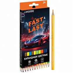 Карандаши цветные 24 цв. "Fast Or Last" 2М, диаметр грифеля 2,8 мм, шестигранные