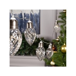 Гирлянда «Нить» 3 м с насадками «Лампочки шишки», IP20, прозрачная нить, 80 LED, свечение белое, 8 режимов, 220 В