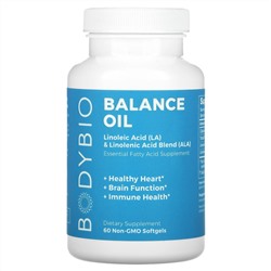 BodyBio, Balance Oil, Linoleic Acid (LA) & Linolenic Acid Blend (ALA), 60 Non-GMO Softgels