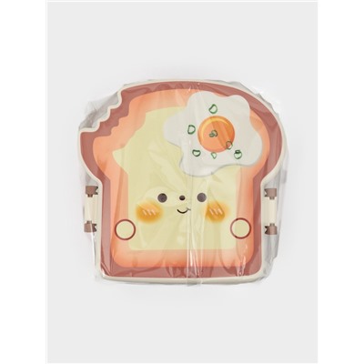 Ланч - бокс контейнер для еды Доляна «Завтрак», 3 ячейки, вилка, ложка, 16×15.5×8 см, пластик, коричневый