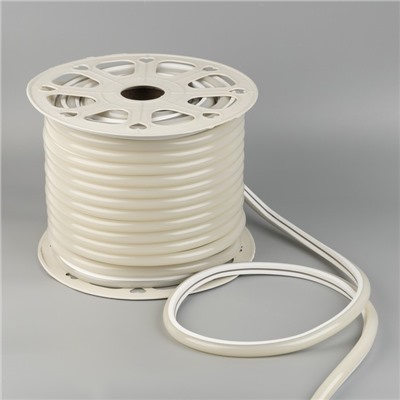 Гибкий неон Luazon Lighting 16 мм D-образный, IP65, 50 м, SMD2835, 120 LED/м, 220 В, свечение тёплое белое