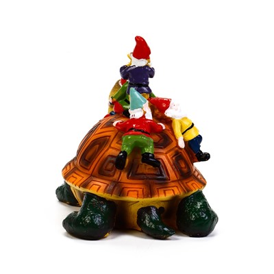 Садовая фигура из полистоуна «Черепаха с гномами», 18×11×14 см, Greengo