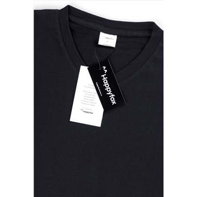 Мужская футболка больших размеров c V-вырезом Happyfox