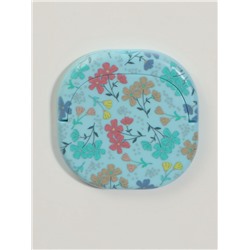 Зеркало карманное «Узор», с подставкой, 8×8 см, голубое