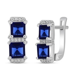 Серьги, синт.сапфир, Лучиа