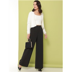 Брюки-палаццо черные с защипами