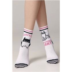 CONTE Хлопковые носки HAPPY c рисунками "cat & surprise" CONTE ELEGANT, 1229802