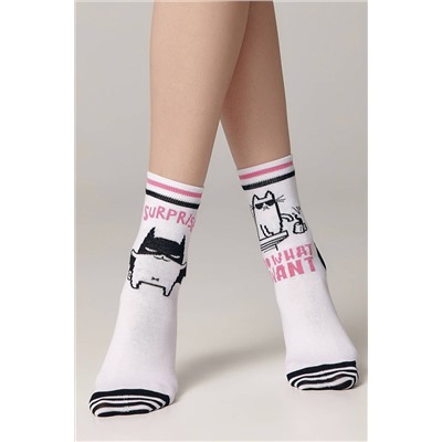 CONTE Хлопковые носки HAPPY c рисунками "cat & surprise" CONTE ELEGANT, 1229802