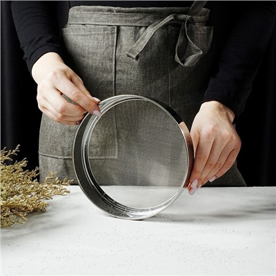 Сито для просеивания Доляна «Металлик», d=19 см, серебристое