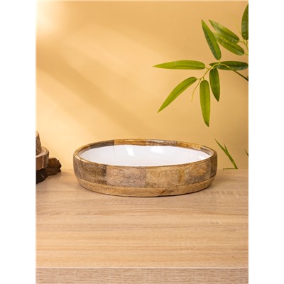 УЦЕНКА Блюдо «Лимоны» дерево манго 25.5×25.5×6 см