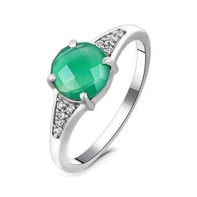 Кольцо, зеленый агат, Звезда