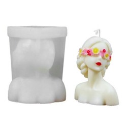 Молд силиконовый «Девушка с цветами на глазах» 10×8×6 см