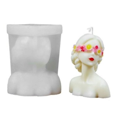 Молд силиконовый «Девушка с цветами на глазах» 10×8×6 см