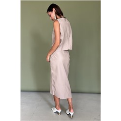 Жилетка эко-кожа  ECO039/02/Кремовый