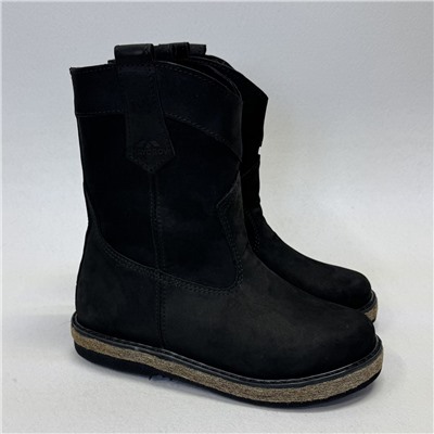 Казаки женские чёрные на меху войлочная подошва