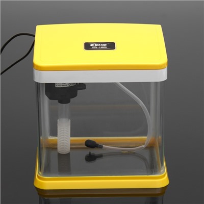 Аквариум SeaStar HX-180F в комплекте: LED-лампа, фильтр, 3.5 л, желтый