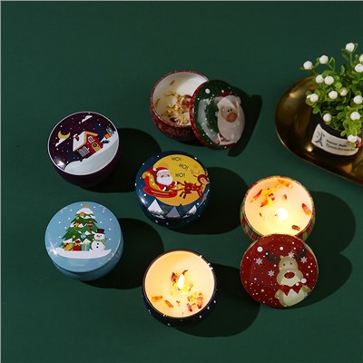 Свеча ароматическая Новогодняя в банке на соевом воске с эфирными маслами