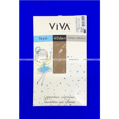 VIVA Feya (Фея) школьные детские колготки гладкие 40 den бежевые