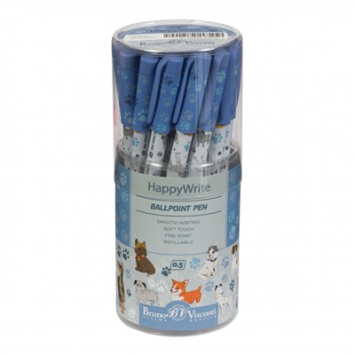 Ручка шариковая 0.5 мм "HappyWrite. Собаки" синяя 20-0215/65 Bruno Visconti