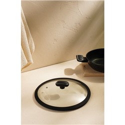 Крышка SL Home, d=28 см, с силиконовым ободком, стекло