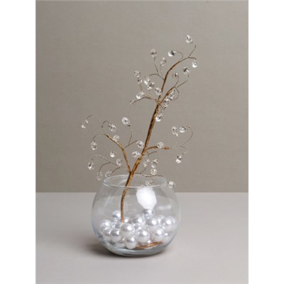 Ветка декоративная стеклярус 41 см / CW0427-15 /уп 720/ 41 камень