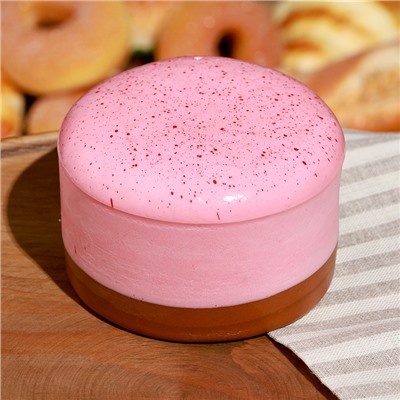 Муляж «Хлопковый чизкейк», клубничный, 10×10×6 см