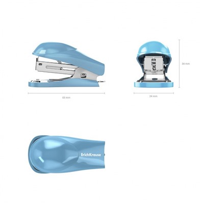 Степлер 10 на 15 листов мини 61734 Compact Pastel ассорти ErichKrause