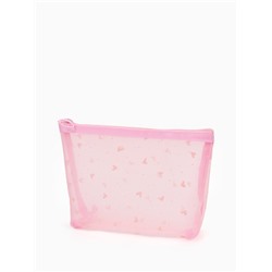 Косметичка женская Little love, с рисунком, на молнии, розовая