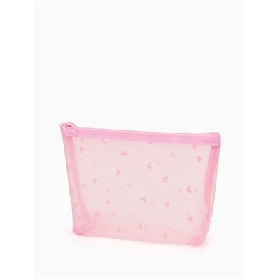 Косметичка женская Little love, с рисунком, на молнии, розовая