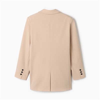 Пиджак женский двубортный MIST plus-size, размер 52, бежевый