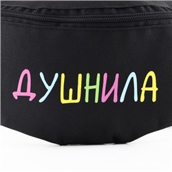 Сумка поясная «Душнила», 32×8×15 см, отдел на молнии, наружный карман, чёрная