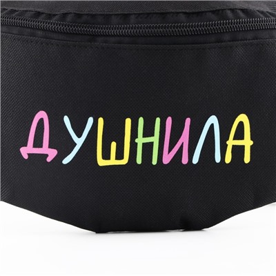 Сумка поясная «Душнила», 32×8×15 см, отдел на молнии, наружный карман, чёрная