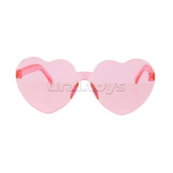 Карнавальные очки, Сердце, Розовый, 1 шт.
