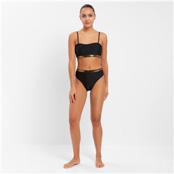 Купальник раздельный с золотыми вставками женский MINAKU, размер 42, чёрный