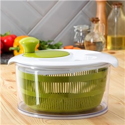 Овощерезка универсальная Доляна Fresh cook, 7 насадок, центрифуга для зелени, белая, зелёная